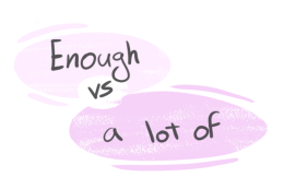 "Enough' vs. "a lot of" in the English Grammar