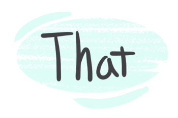 The Pronoun "That" in the English Grammar