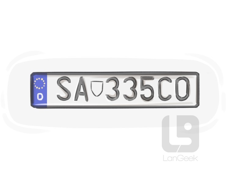number plate definition and meaning