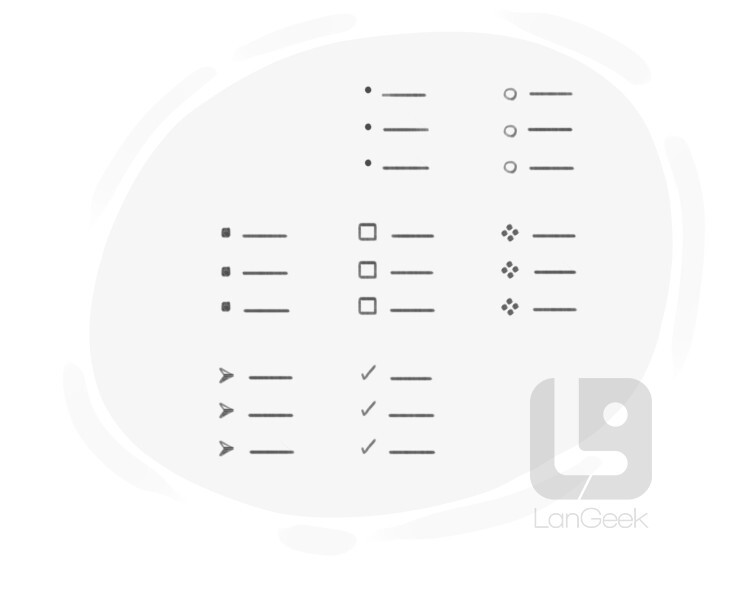 Definition meaning of bullet point langeek