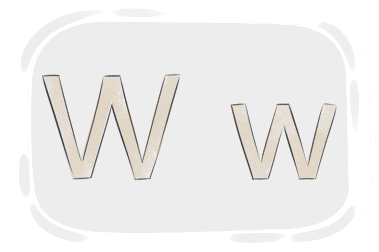 英语字母表中的字母"W"