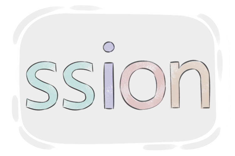 English Multigraph 'ssion'