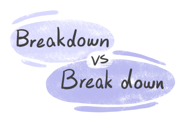 Breakdown vs. Break down in English