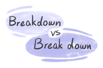 "Breakdown" vs. "Break down" in English