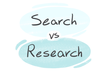 "Search" vs. "Research" in English