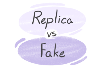 "Replica" vs. "Fake" in English