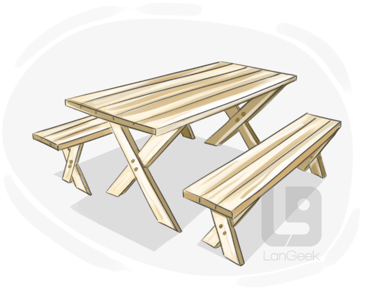picnic table definition and meaning