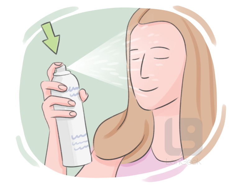 face spray definition and meaning
