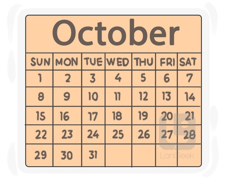 October definition and meaning