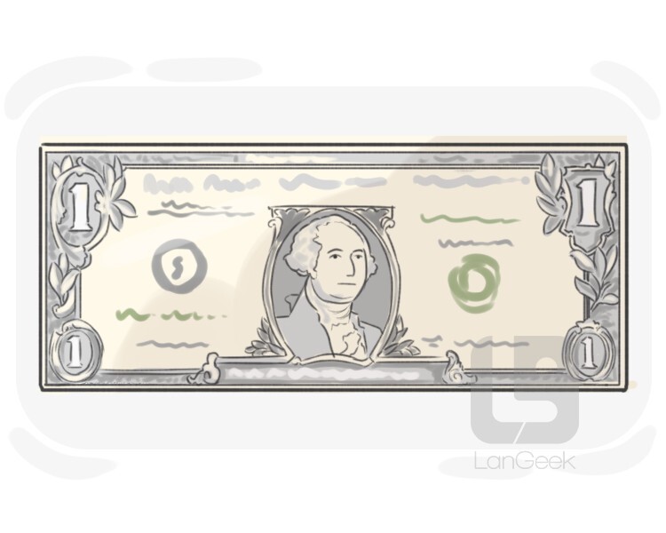 cartoon one dollar bill