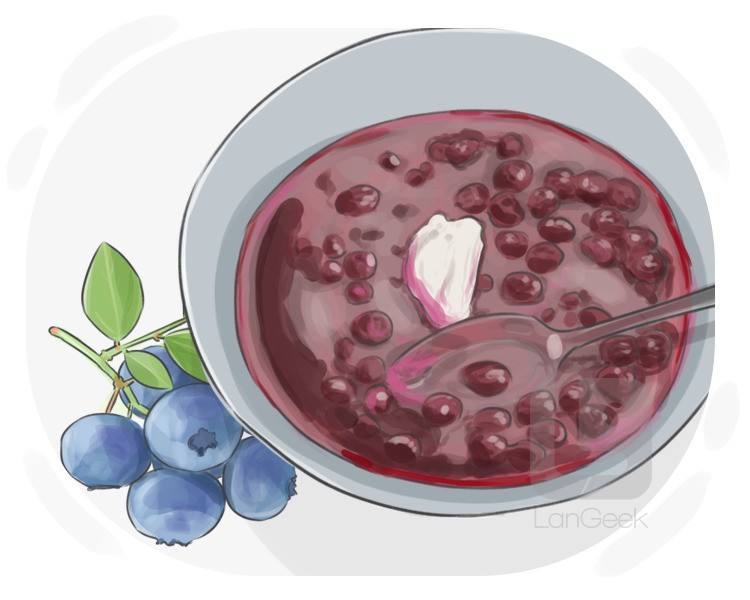blueberry soup definition and meaning