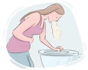 to [toss] {one's} cookies