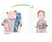 to [make] it up to {sb}