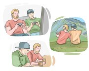 to [be|live] in each other's [pocket]