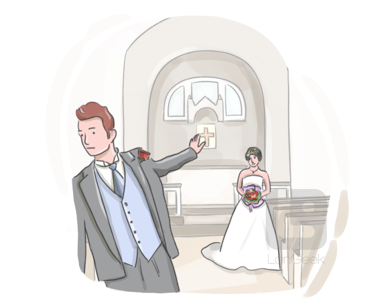 to [leave] {sb} at the altar definition and meaning