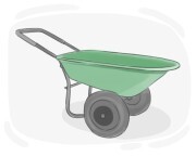 two-wheeled wheelbarrow