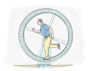 to [chase] {one's} (own|) tail