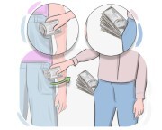 to [line] {one's} (own|) [pocket]