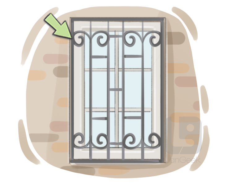 window grill definition and meaning