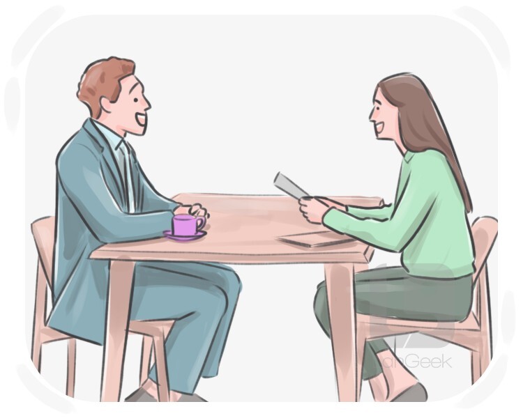 Definition meaning of interview langeek