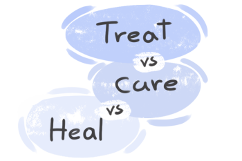 What is the difference between 'treat' and 'cure' and 'heal'?