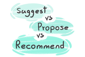 What is the difference between 'suggest' and 'recommend' and 'propose'?