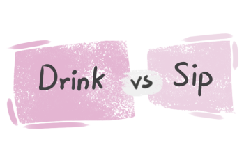 What is the difference between 'drink' and 'sip'?