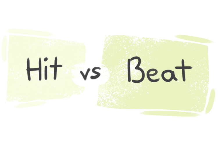 What is the difference between 'hit' and 'beat'?