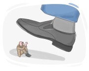 to [have] {sb} by the balls