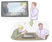 to [beat] {sb} at {one's} own game