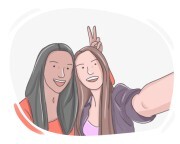 to [give] {sb} bunny ears