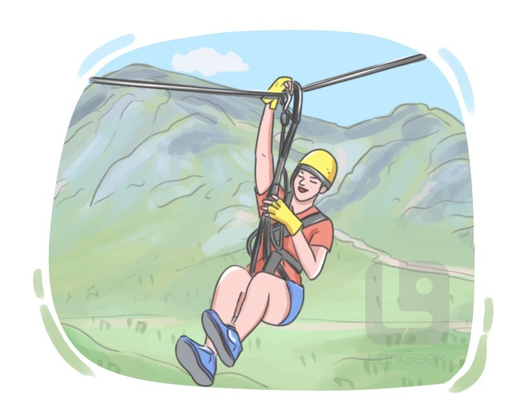 zip line definition and meaning