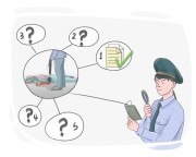 a question mark [hang] over {sth}