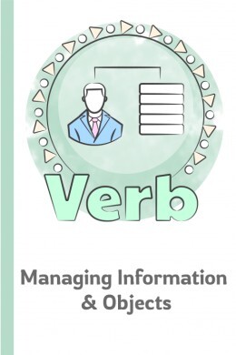 Categorized English Verbs of Managing Information and Objects