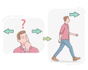 to [follow] {one's} nose