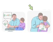 to [go] easy on {sb}