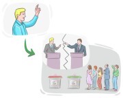 to [throw] {one's} [hat] (in|into) the ring