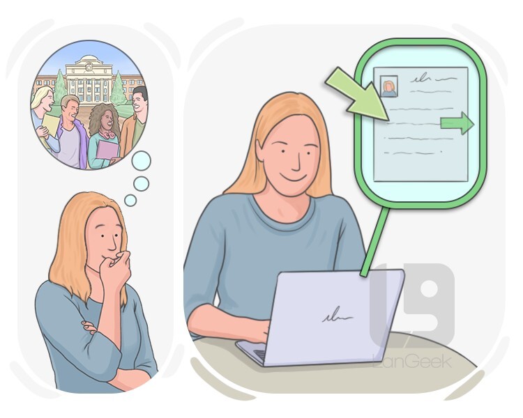 la lettre de candidature definition and meaning