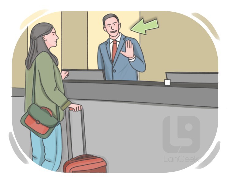 hotel desk clerk definition and meaning